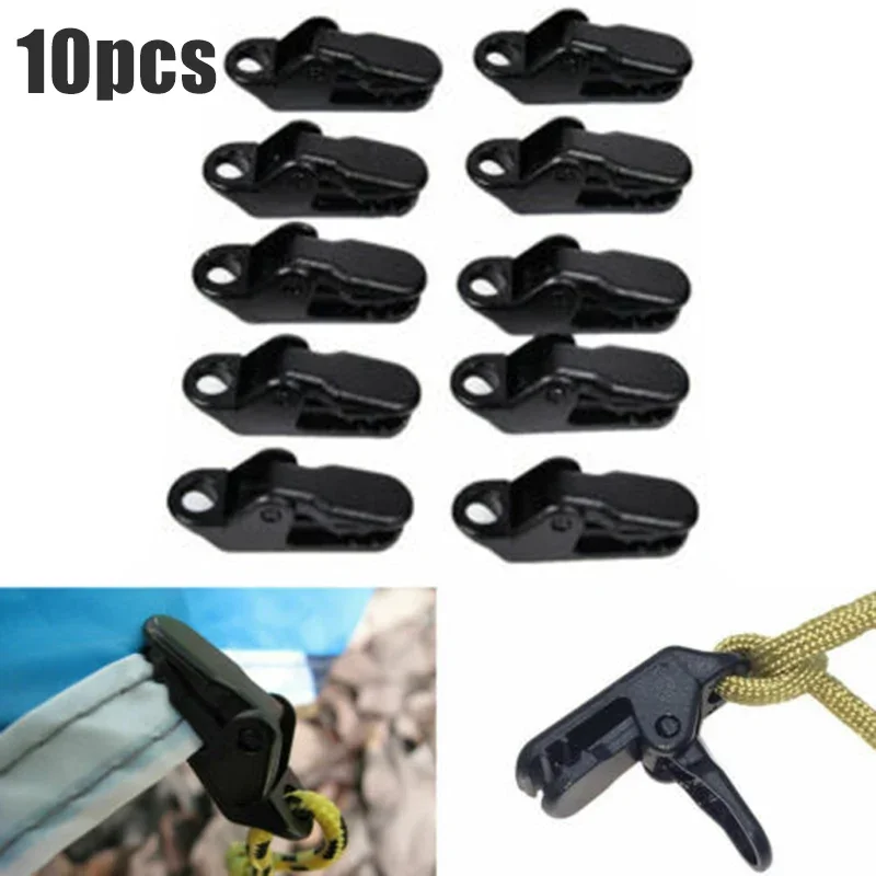 10 PCS เต็นท์กันสาด CLAMP Tarp ชุดคลิป Canopy คลิปหัวเข็มขัดกลางแจ้งลมเชือก Clamps กันสาด Mountaineering Camping อุปกรณ์เสริมใหม่