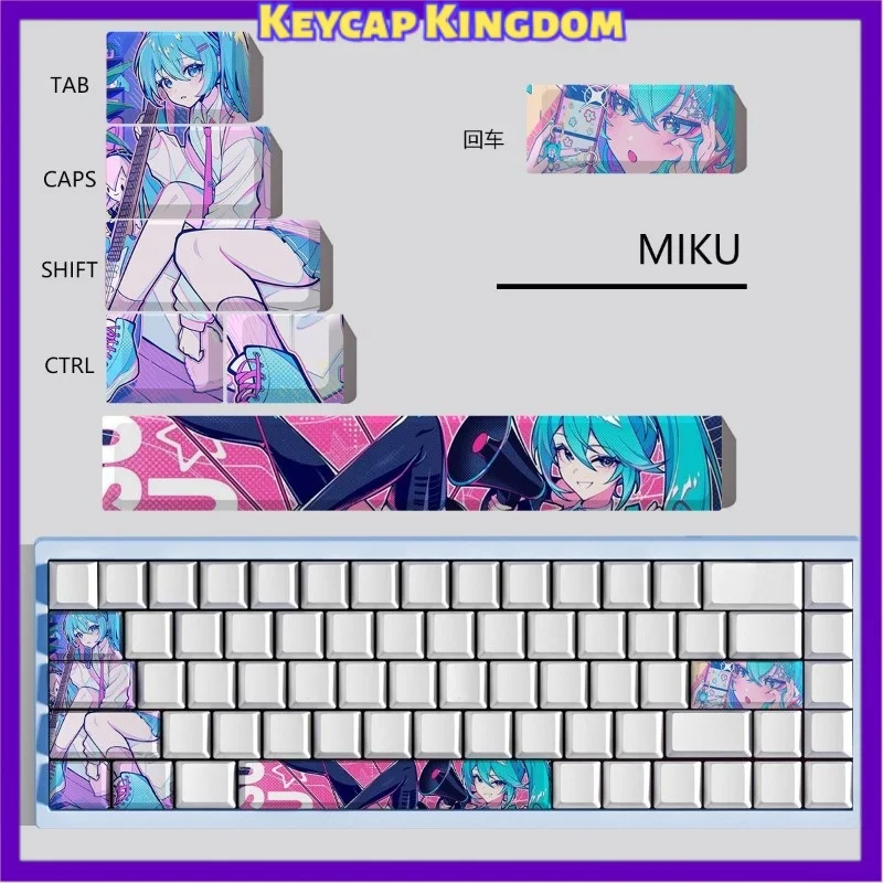 Rabbit Hole Theme Anime Keycaps Mechanical Keyboard Cherry PBT Custom Cute Keycaps PC Gaming Keyboard Accessories Cartoon Gift