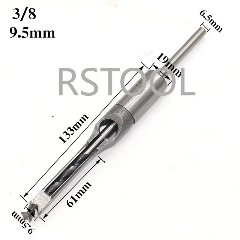 6.0mm~16mm HSS Twist Drill Bits Woodworking Drill Tools Kit Set Square Auger Mortising Chisel Drill Set Square Hole Extended Saw