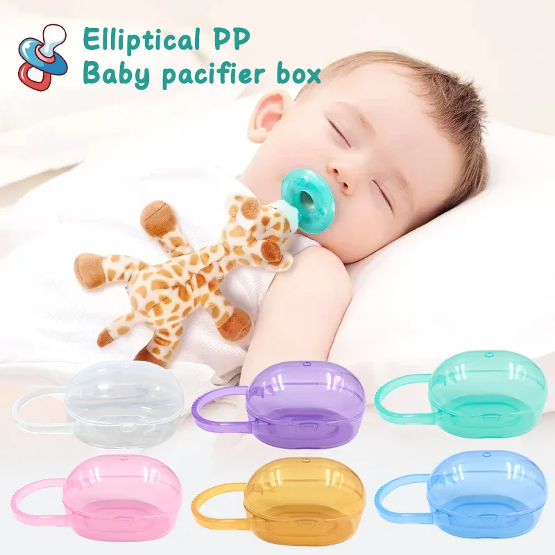 

It Can Add Lanyard Wide Mouth Marking Box Portable Pacifier Box No Harmful Substances Baby Supplies Storage Box Anti-loss