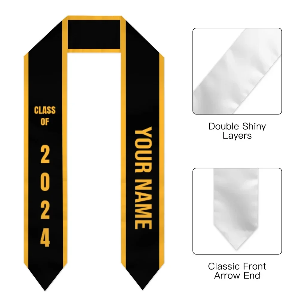 Graduation Sash Custom Your Name Class of 2024 Stole Shawls Graduate Wraps Scraf International Student Pride Gifts