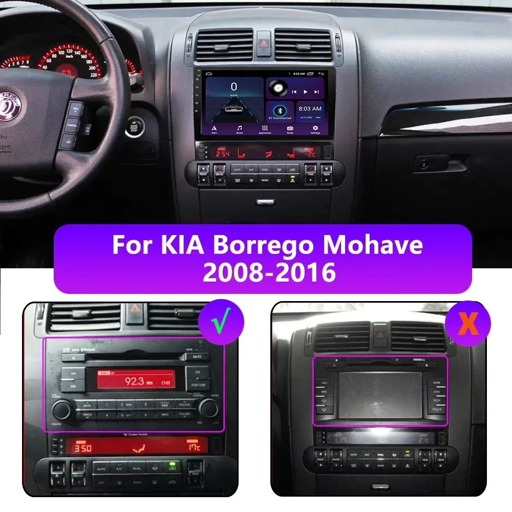 

Android 13 Carplay Radio For Kia Borrego Mohave 2008 - 2012 Car stereo Multimedia Player Android Auto GPS navigation WIFI BT