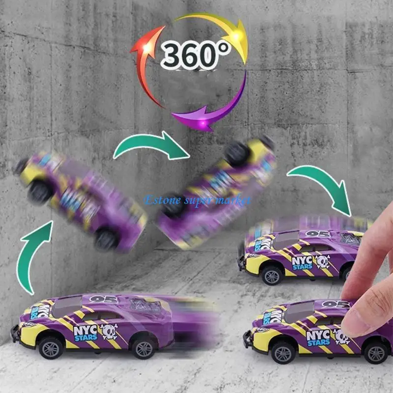 

090B Collection Stunt Toy Car Metal Pull Back Catapult Car Jumping Stunt Car Toy Mini Vehicles Small Game Prizes for Boys