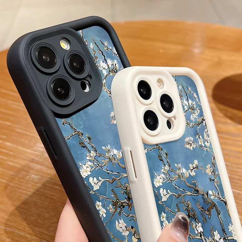 White Flowers Branches Case For iPhone 17 Pro Max Funda iPhone 16 Pro Max 11 12 13 14 15 16E 18 Shockproof Silicone Soft Cover