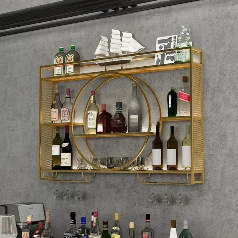 Wall Mount Wine Rack Bottle Wine Bar Cabinet Holder Adapt Single Miniature Black Cup Glass Storage Wine Cabinet Decor Szafeczki