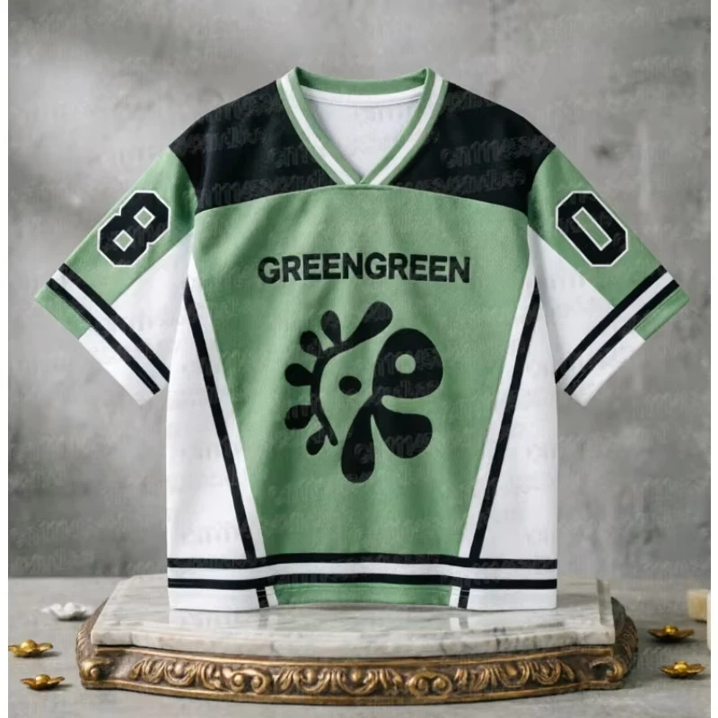 Green Flower Cortis Album Mesh 3D Printed Jersey Family Style Short Sleeved Martin James Fans Breathable Quick Drying Shirt