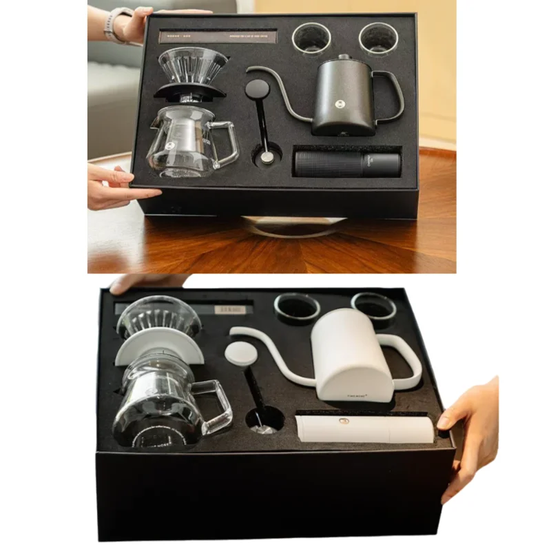 

9 шт. TIMEMORE C5 ручной перфоратор кофейник подарочная коробка 42 мм шлифовальный сердечник кофемолка домашний капельный кофе набор для изысканного подарка на день рождения