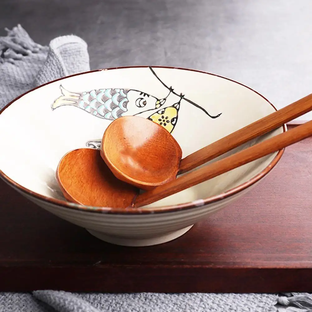 Japanese Noodles Soup Spoon Ramen Soup Spoon Tortoise Shell Spoon Wood Soup Spoon Large Hot Pot Spoon