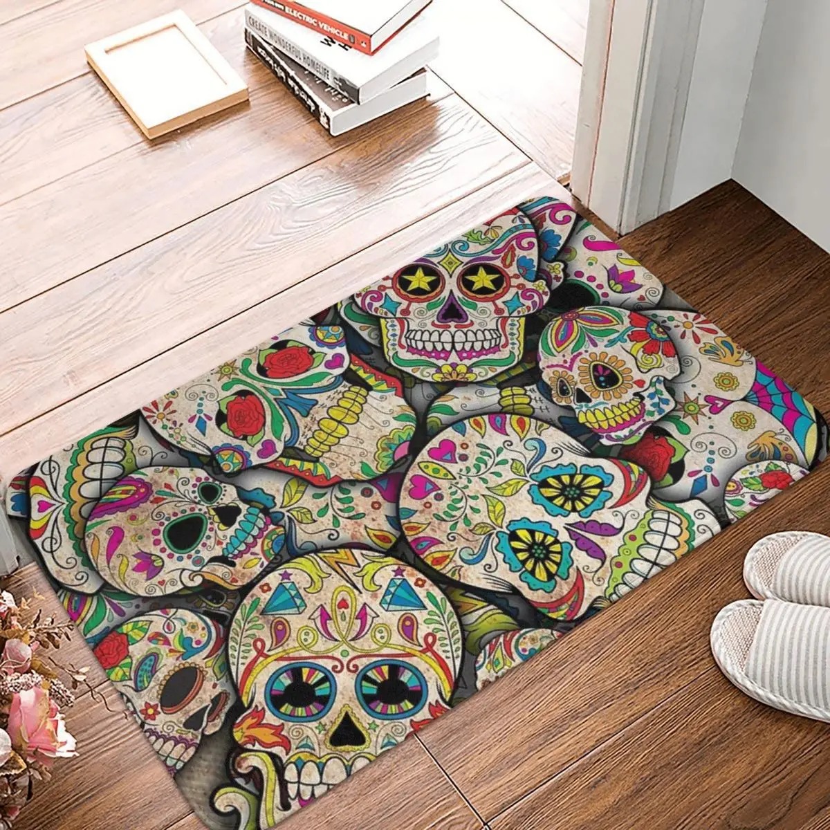 

Sugar Skull Collage 40x60cm Carpet Polyester Floor Mats Fashionable Bathroom Carpets