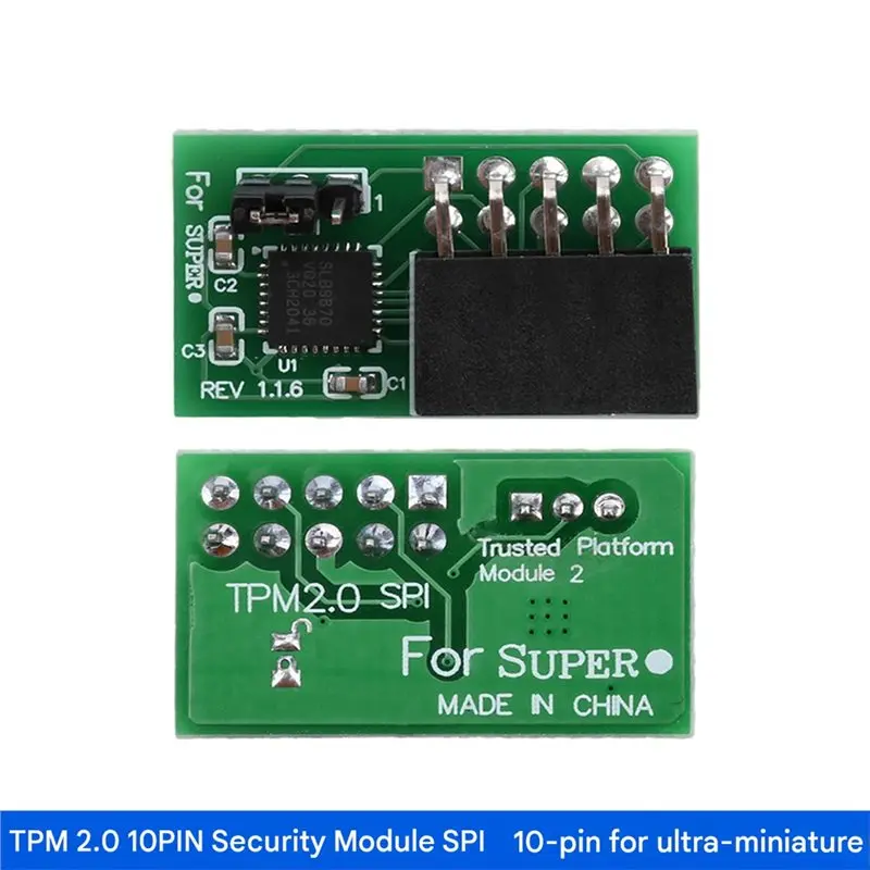 AB34-For Supermicro AOM-TPM-9670V-S TPM2.0 SPI 10Pin Security Module For Motherboard Hardware Encryption Module