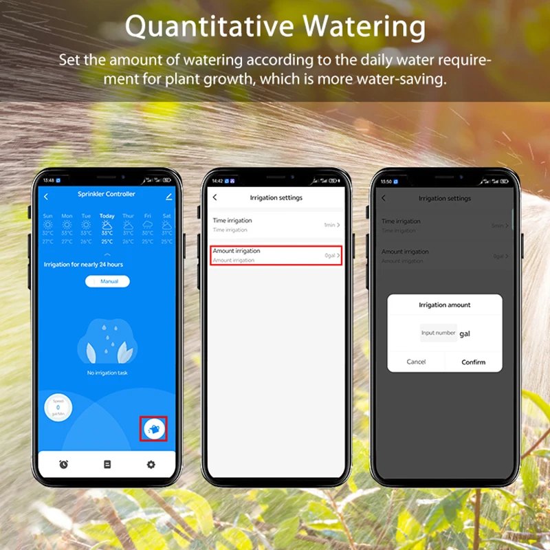 Zigbee Sprinkler Automatic Rrrigation Programmer System Garden Houses Farm Pipe Watering Timer Metering Control Valve Battery