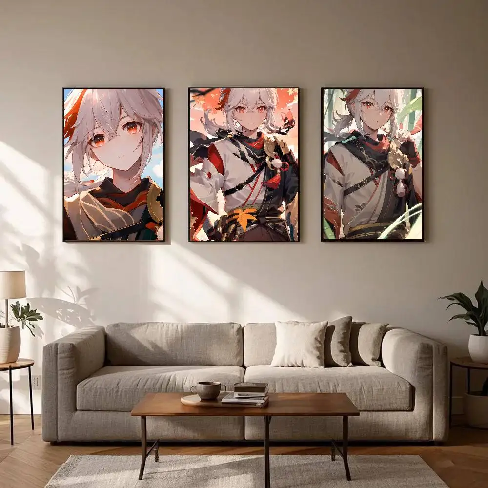 Kaedehara Kazuha Game Genshin Impact Poster Art Sticky Wall Waterproof Home Living Room Bedroom Bar Aesthetic Decoration