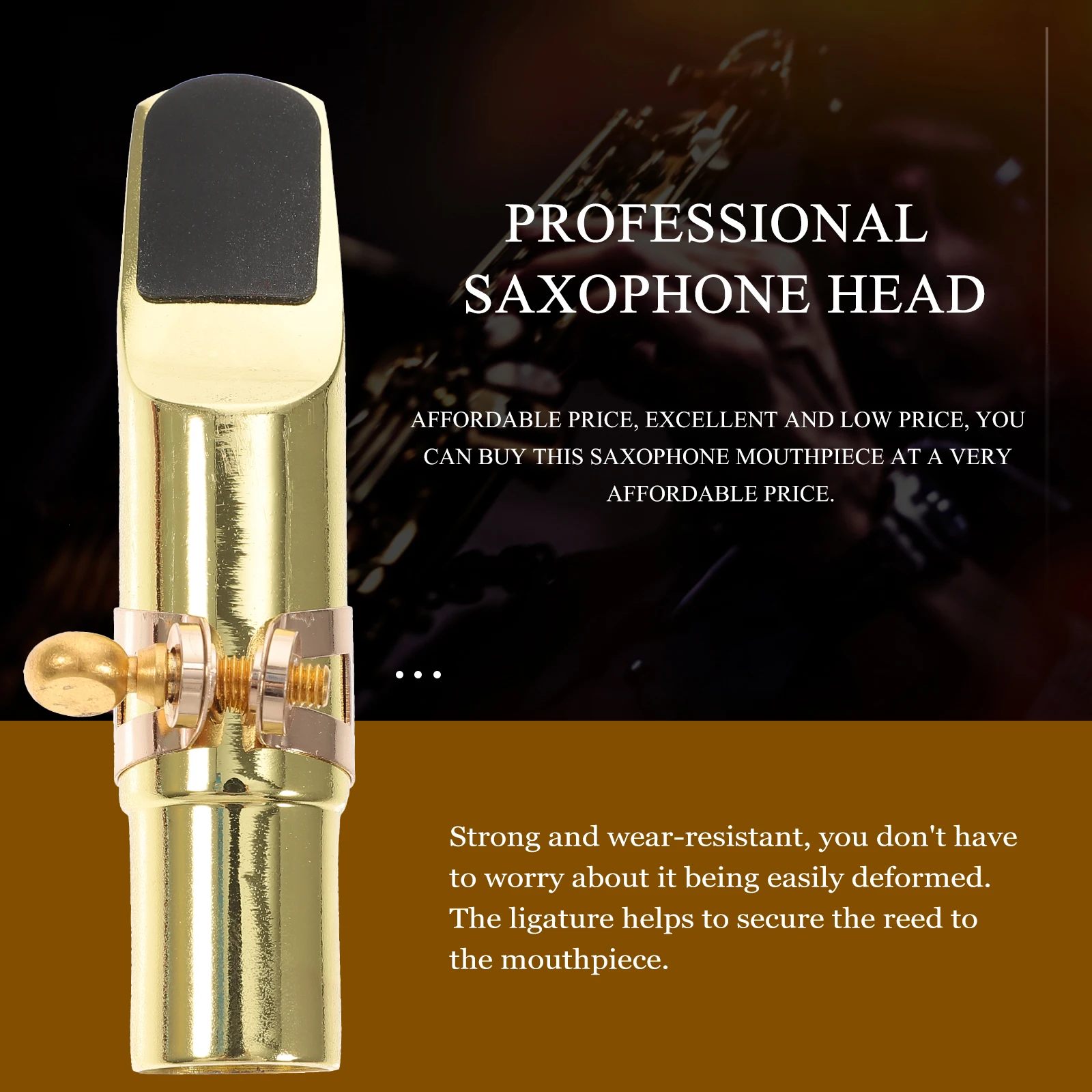 

Saxophone Mouthpiece Alto Kit Accessories Parts Metal Ligature Wood Instrument Supplies High Grade Durable Resistant