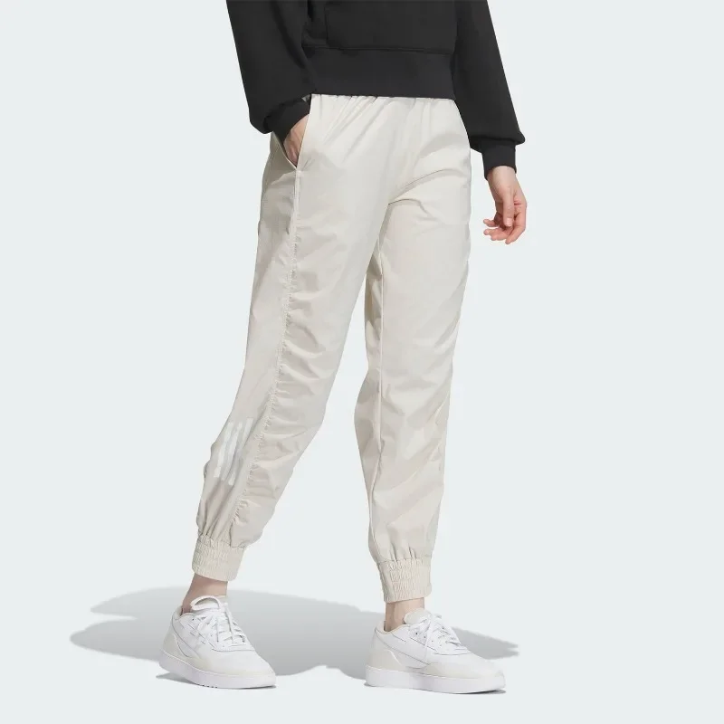 Adidas Breathable Mesh Elastic High Waist Flared Leg Slant Pockets Lounge TrousersJE3199
