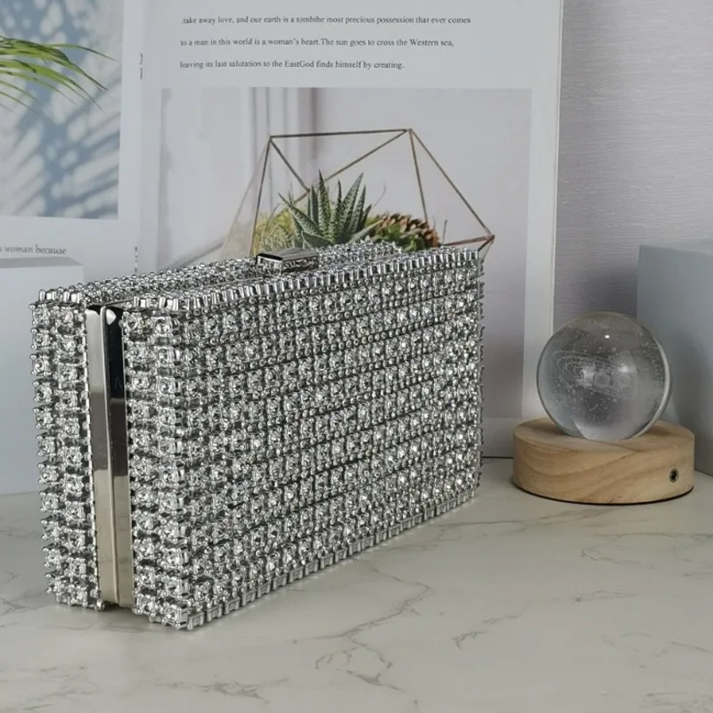 

Silver Gold Clutch Purse Luxury Crystal Birthday Party Evening Bag Wedding Diamond Dinner Prom Handbags and purses