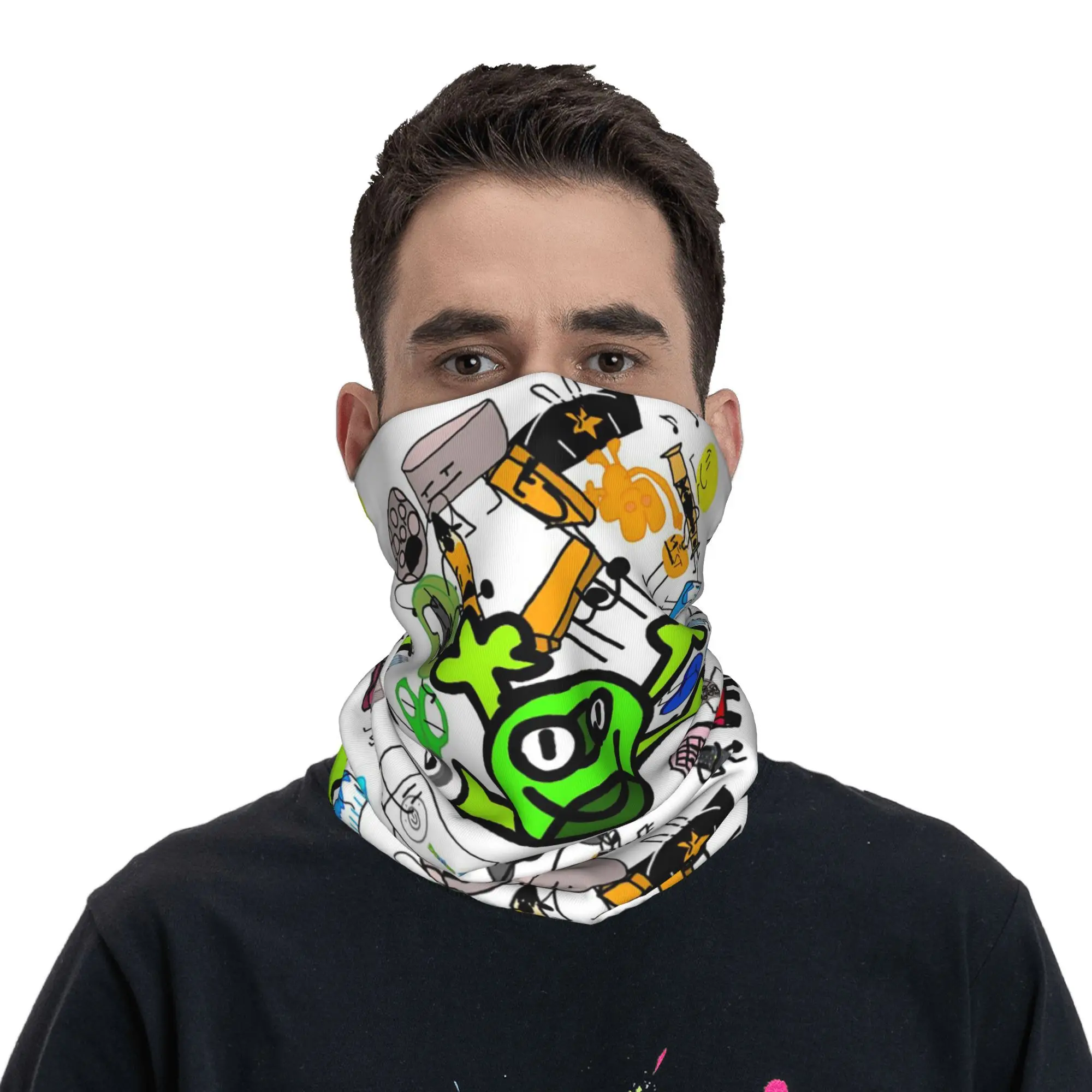 BFDI  Bandana Neck Cover Printed Wrap Scarf Warm Headwear Cycling Unisex Adult Washable
