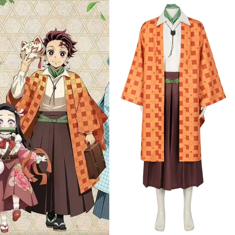 

Аниме Demon Slayer Kamado Tanjirou Kanroji Mitsuri Tokitou Muichirou Shinazugawa Genya Xmas ‌ Косплей Костюм Кимоно Платье Костюм