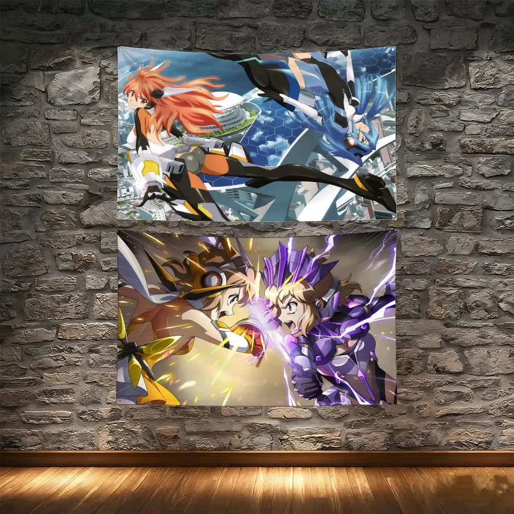 Landmark Armored Music Battle Anime S-SYMPHOGEAR Flags Tapestry Creative Pattern Photo Living Room Wall Art Party Outdoor Decor