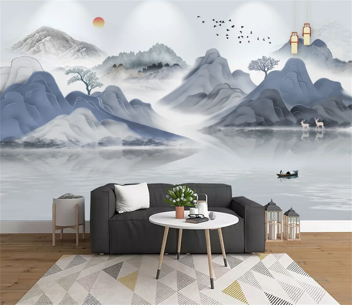 

beibehang 3d wallpaper Custom wall paper mural landscape scenery golden landscape background wall Zen landscape papel de parede