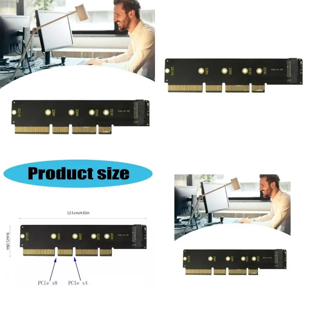 

652F M.2 Интеграция NVME в карту расширения слотов PCIe, оснащенная надежной алюминиевой радиатор
