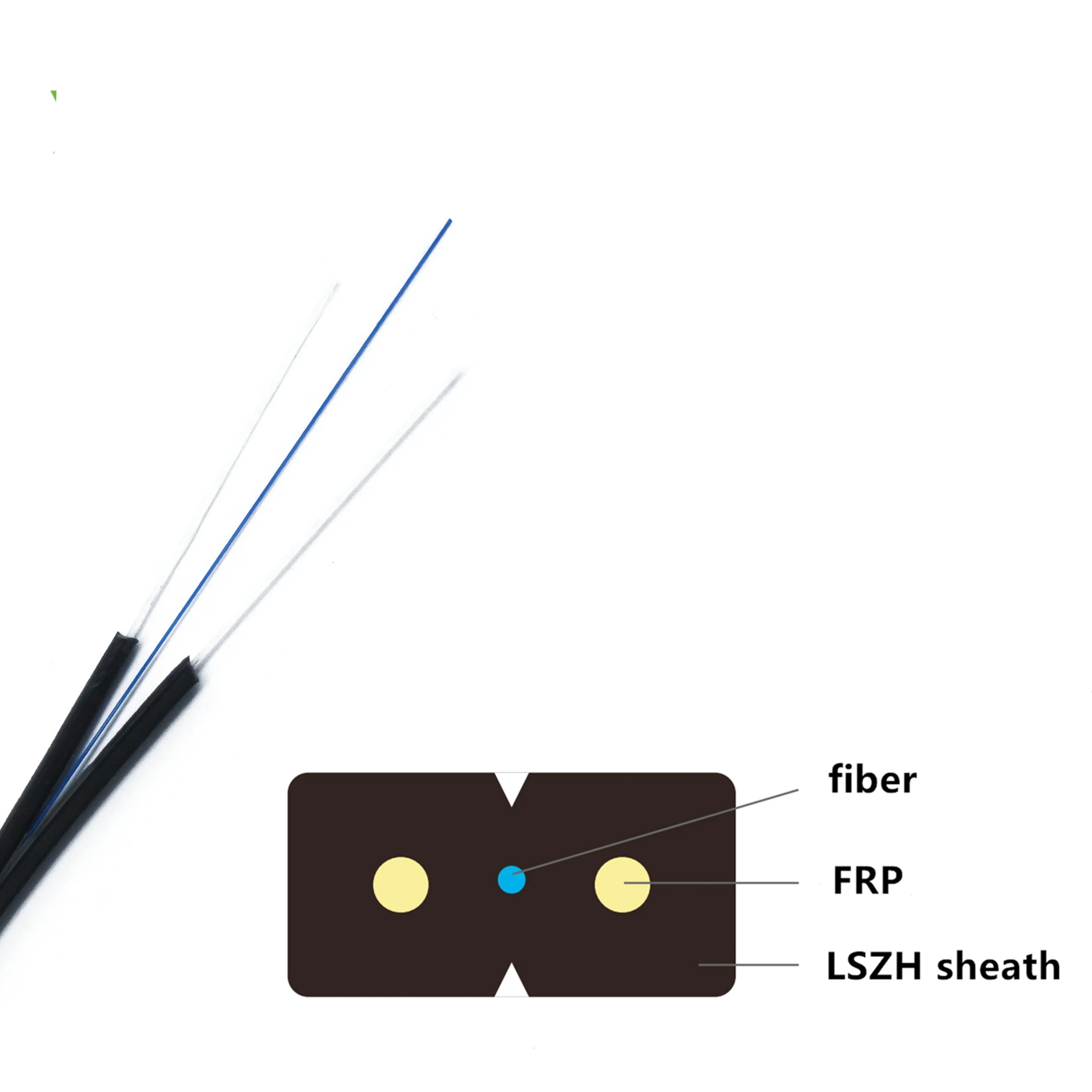 2-Cores Single-Mode FTTH Fiber Optic Cable 2-Parallel FRP Drop Cable Communication Cables