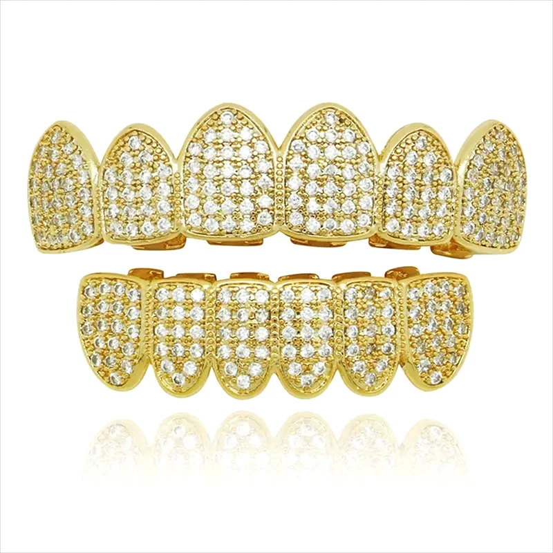 1Pc/Set Hip Hop Bling Teeth Grills Set Unisex Top Bottom Mouth Teeth Grills Tooth Cap Removable Dental Fashion Accessories