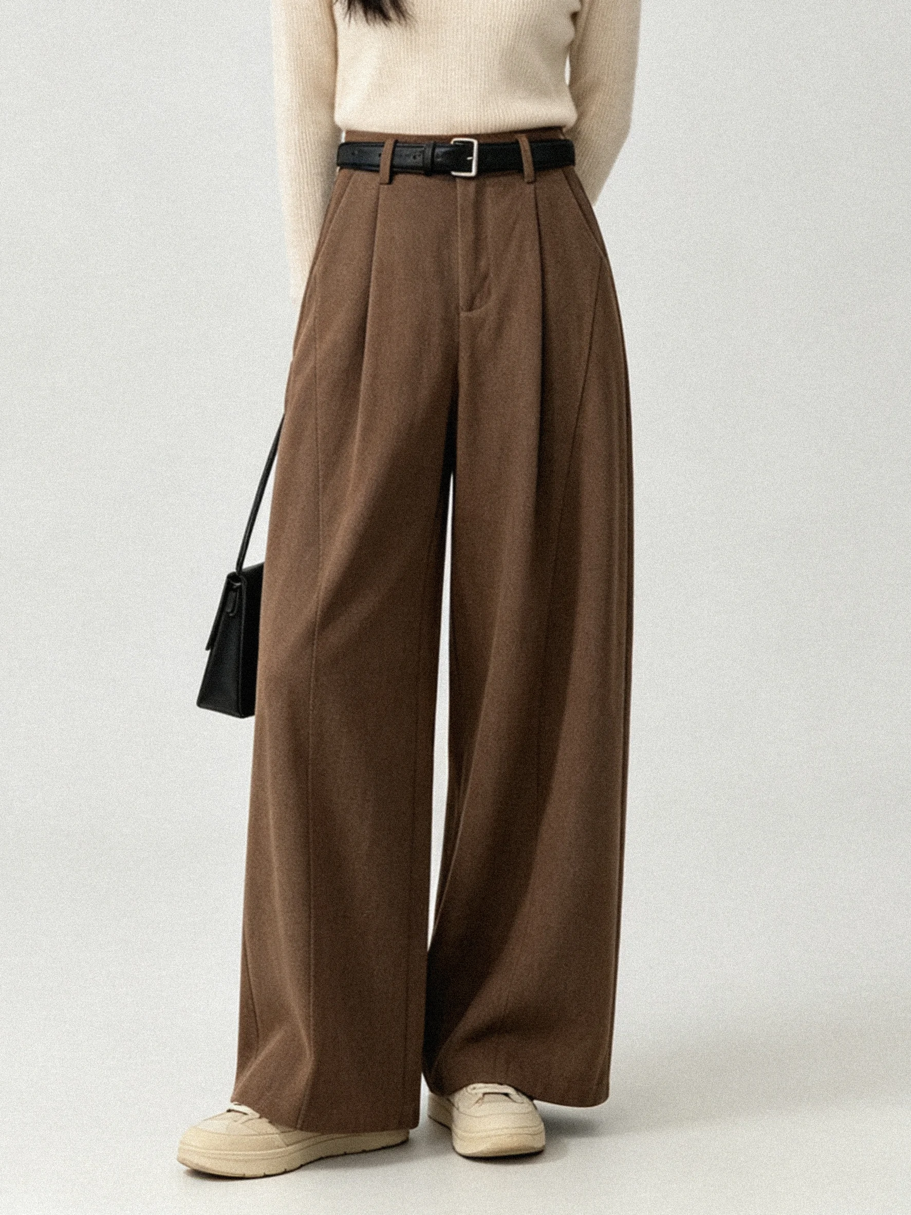 Retro Pleated High Waist Wide Leg Pants Casual Loose Fit Quality Texture Versatile Autumn 2026 Women's Casual Trousers