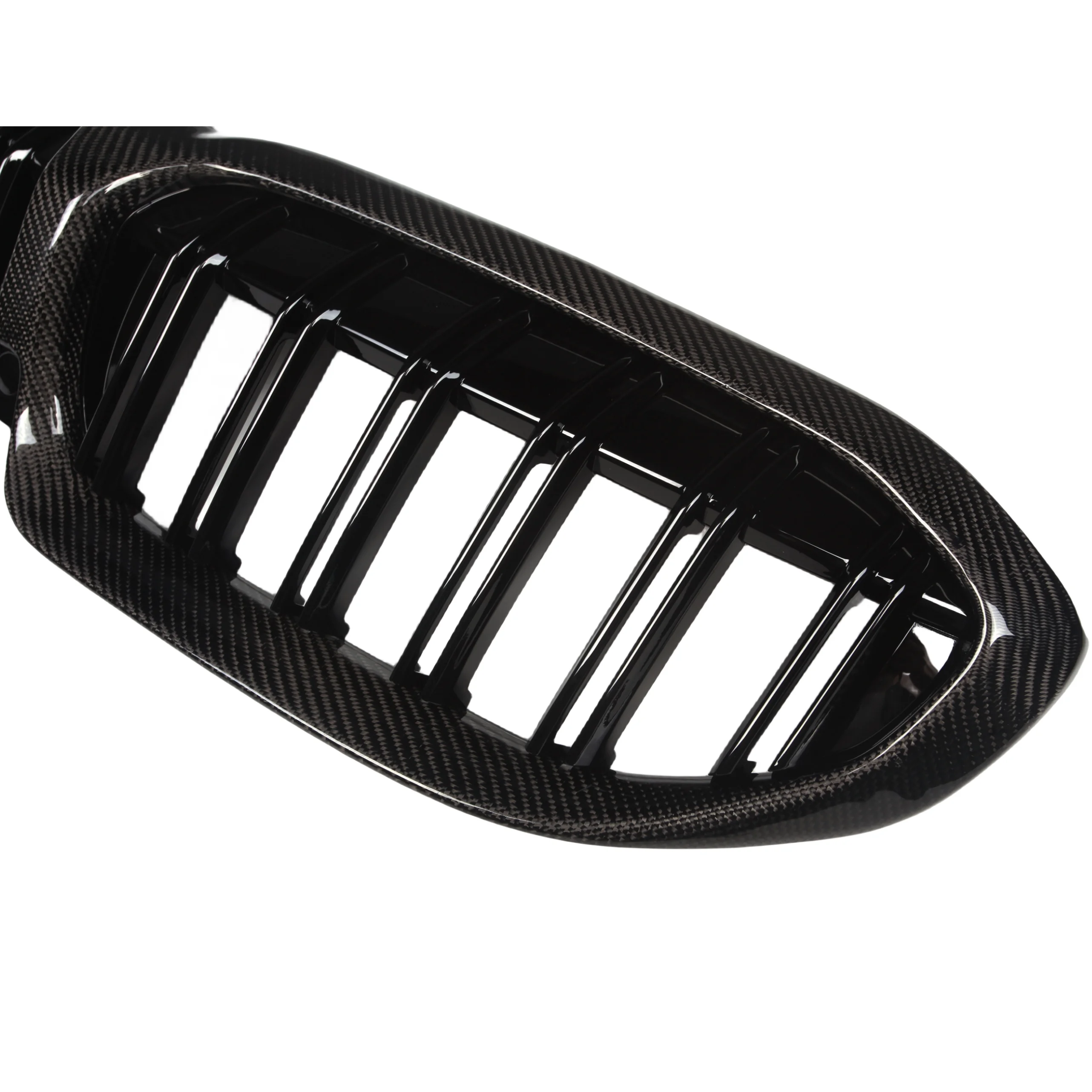 

Dry Carbon fiber Black Double Slats Front Bumper Kidney Grille Mesh Grill for BMW 3 Series G20 G28 LCI 2023+