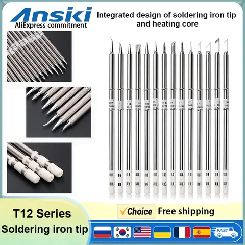Ponta de ferro de solda série t12 para hakko fx951 FX-950 bk969d FM-2027 t12 estação de soldagem universal não fm65 t65 sh72 ponta