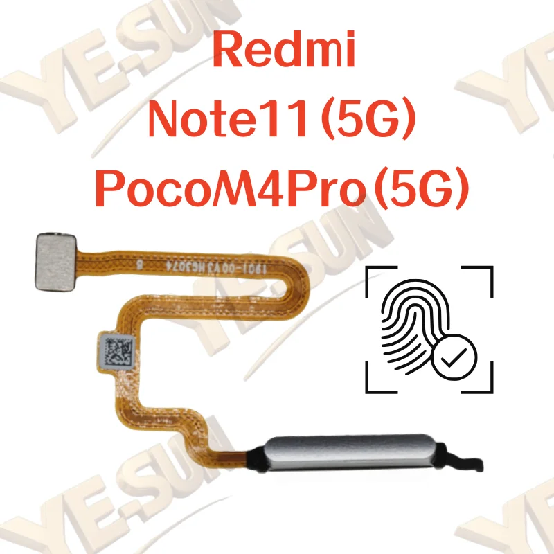

For Xiaomi Redmi Note11 (5G) / Poco M4Pro(5G) Fingerprint Sensor Home Return Key Menu Button With Side Power On Off Flex