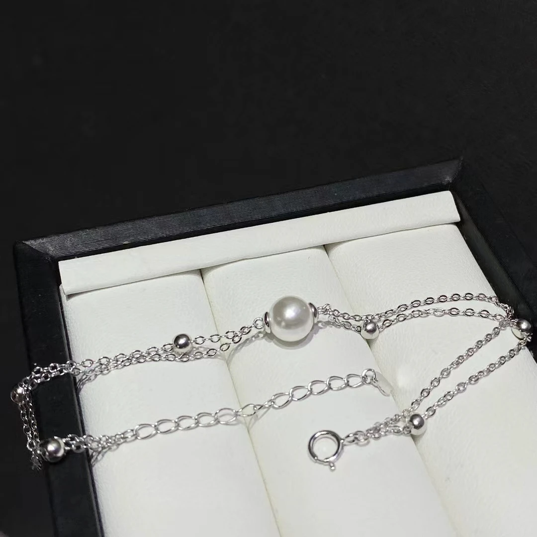 925 Sterling Silver Bracelet Mount Settings Finding Mountings Base Part Bangle for 7-10mm Pearls Stones Beads 5pcs/lot