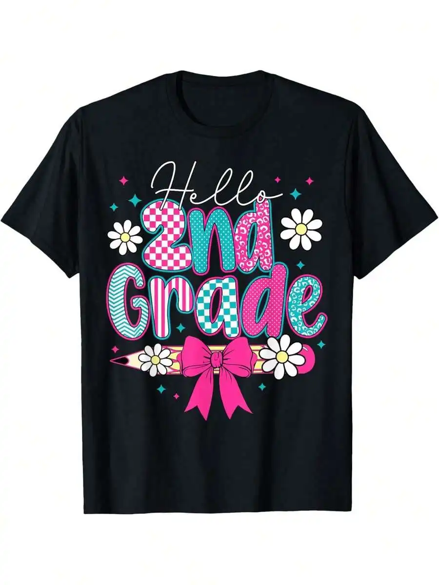 Back To School Season Hello, Second Grade Squad!Second Grade Boys' And Girls' T-Shirts, Boys' And Girls' Clothing, Pure Cotton C