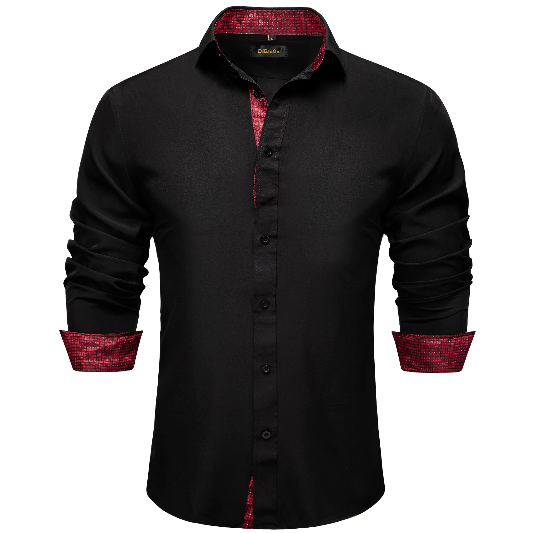 Black Classic Party Shirt For Men Spring Autumn Long Sleeve Blouse Luxury Fashion Men Shirt Button Down 2022 Brand Male Tops