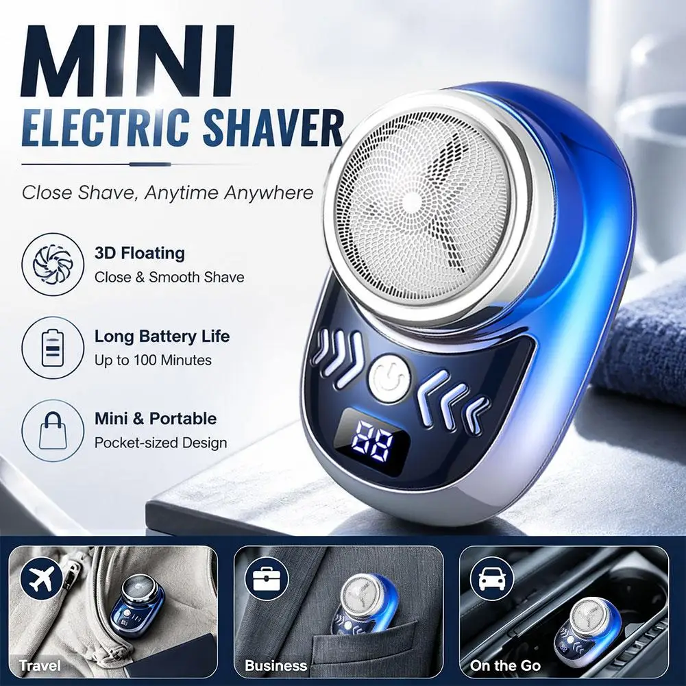 Mini Electric Shaver Portable Pocket Razor for Men Rechargeable USB Wet Dry Shaving Machine Face Beard Trimmer Tool