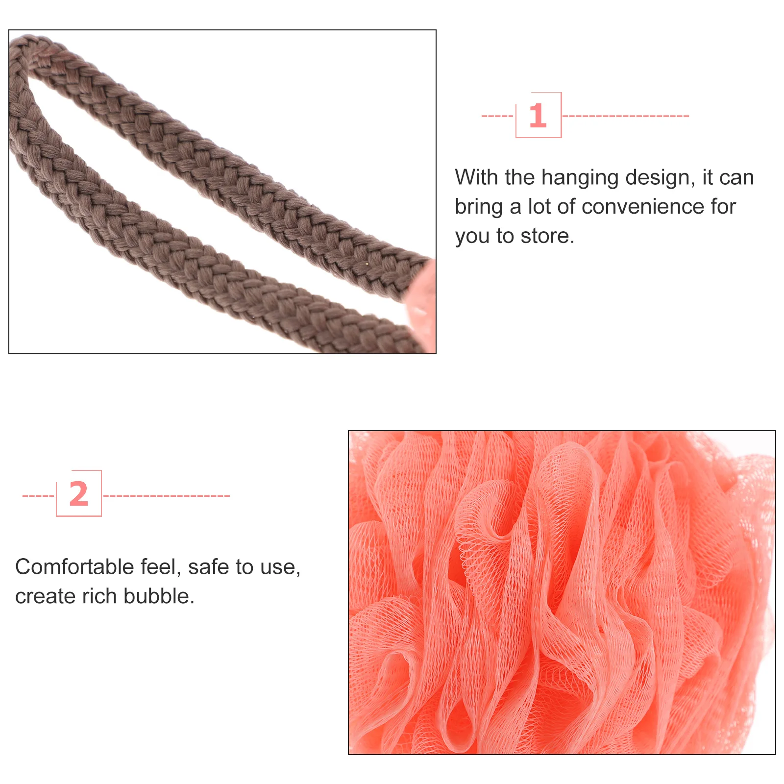 

4Pcs Bath Flower Shower Ball for Body Washing Tightly Mesh Foaming Bath Ball Comfortable Skin-Friendly Pe Material Hanging