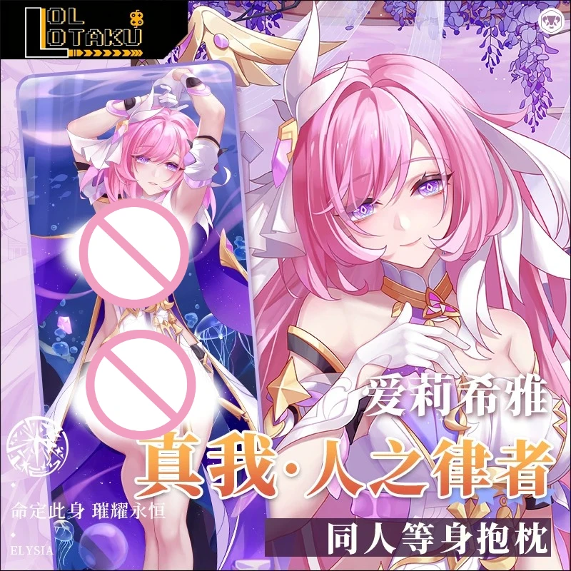 

Elysia Pillow Case Dakimakura Honkai Impact Game Otaku Hugging Full Body Sexy Pillow Cover Cushion Case Home Bedding Decor Gift