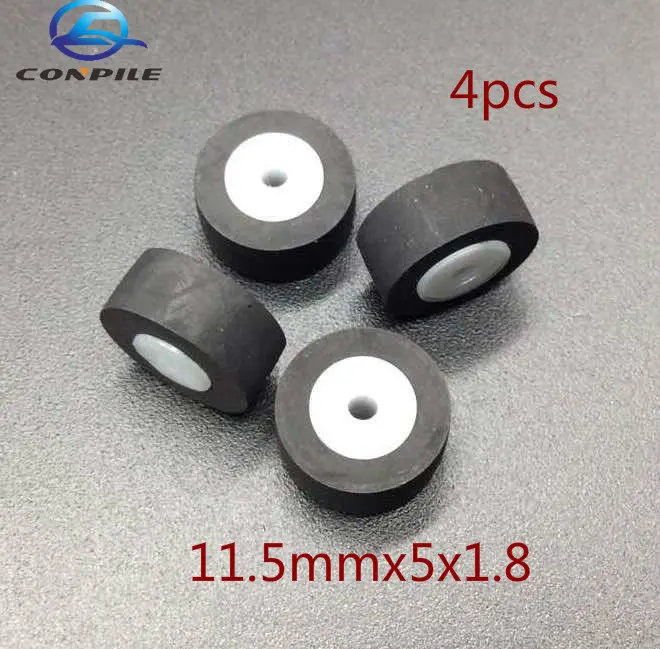 

4pcs 11.5mmx5x1.8 pinch roller wheel belt pulley rubber for audio tape recorder cassette deck player