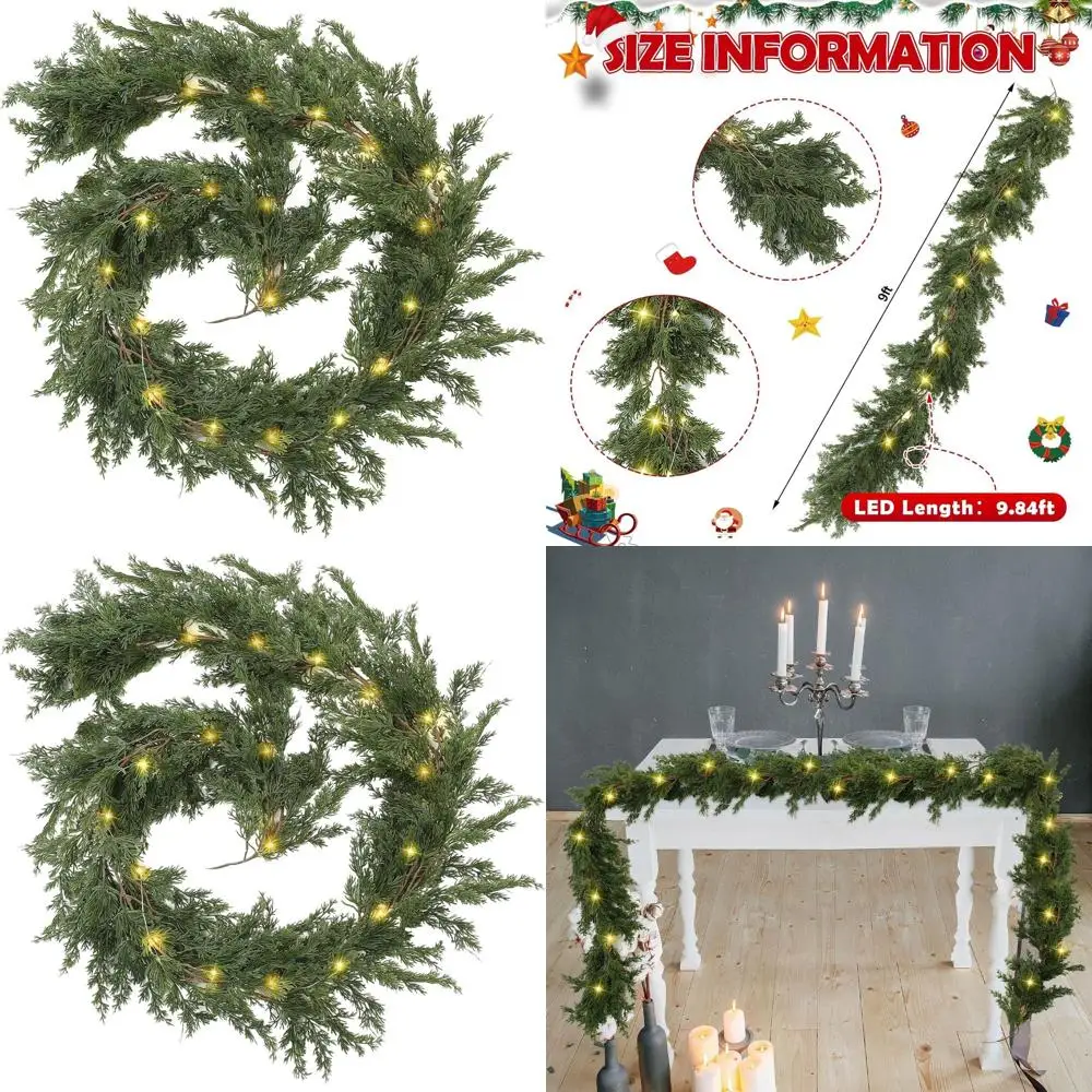 

Реалистичная искусственная сосновая гирлянда с подсветкой, роскошный адвент-календарь и рождественские украшения для использования в помещении или на улице