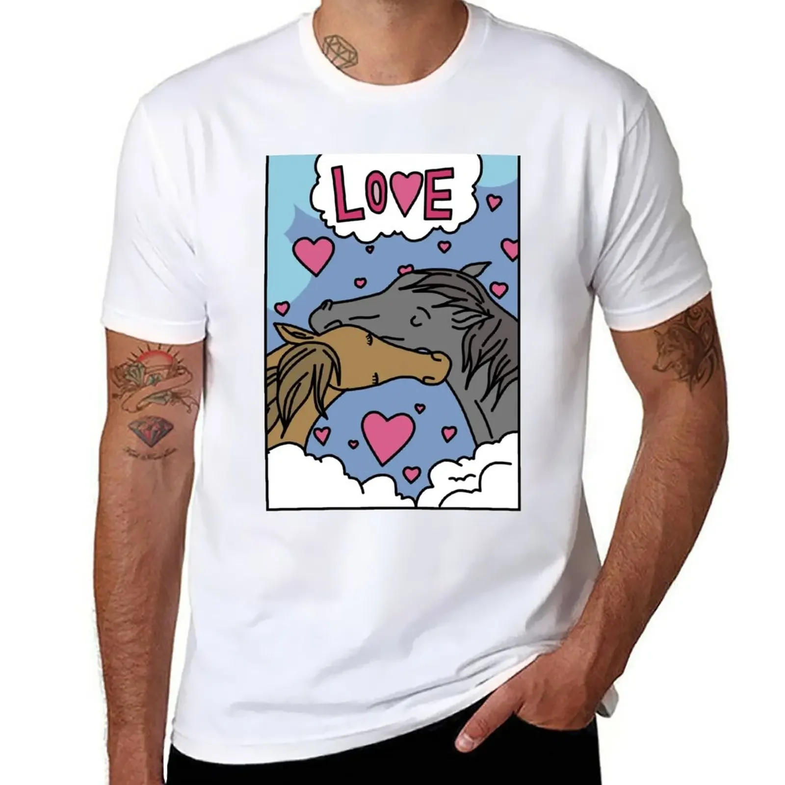 

Tina's Horse Love Poster - Season 1 Version T-Shirt vintage clothes summer top quick-drying mens white t shirts