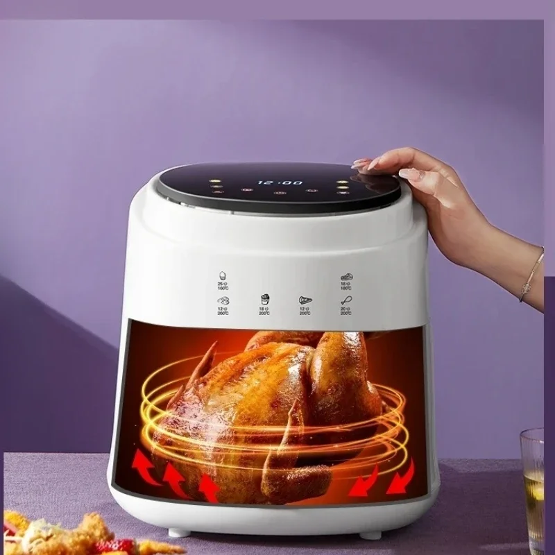 DK20: 900W 8L Air Fryer, 110V220V No Oil Electric Fryer, Smart Touch Screen Oven for Whole Chicken and More, Household Use