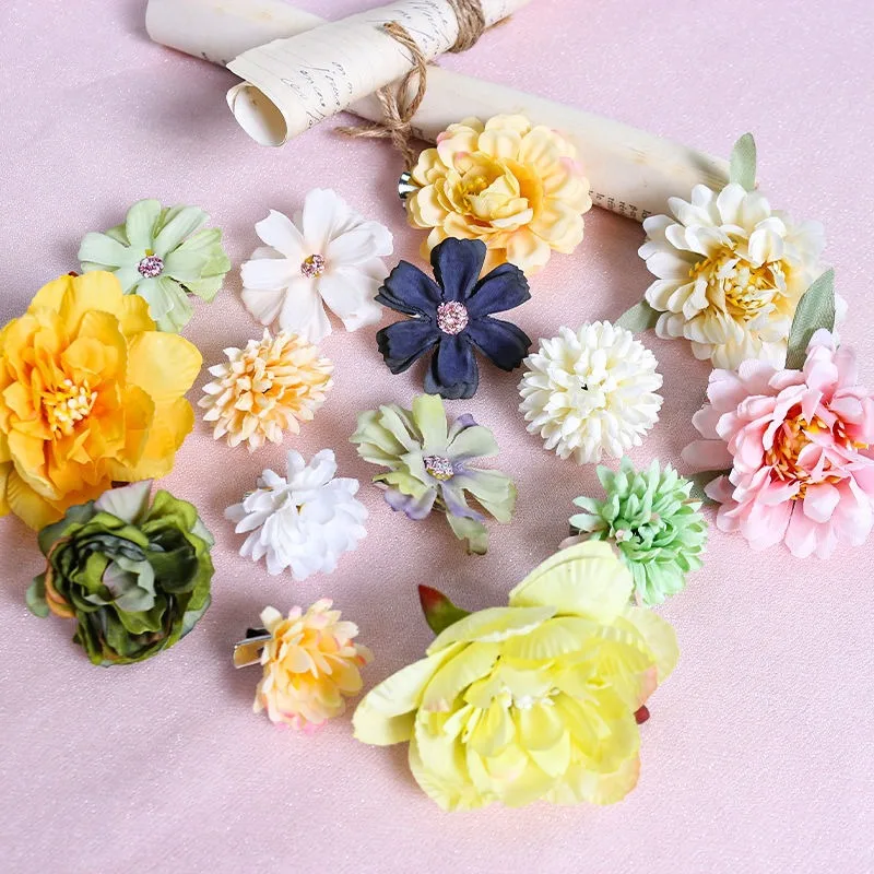 

21pcs Multi-color Mixed Silk Flowers Artificial Flower Heads DIY Crafts Garlands Home Wedding Birthday Party Gift Decoration