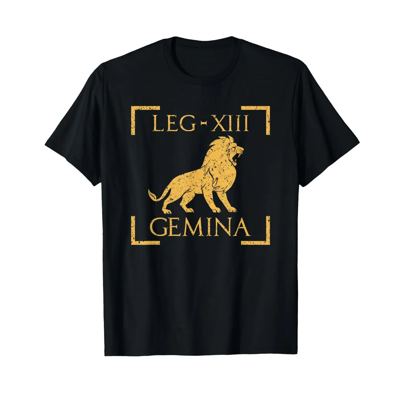 Legio XIII Gemina Lion Emblem Roman Legion T Shirt vintage Washed Slightly Versatile Stretched graphic Breathable