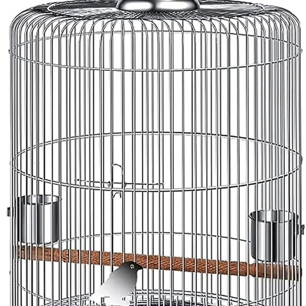 

Подвесная клетка для птиц из нержавеющей стали с крючками, 38 см для летного использования в помещении и на открытом воздухе