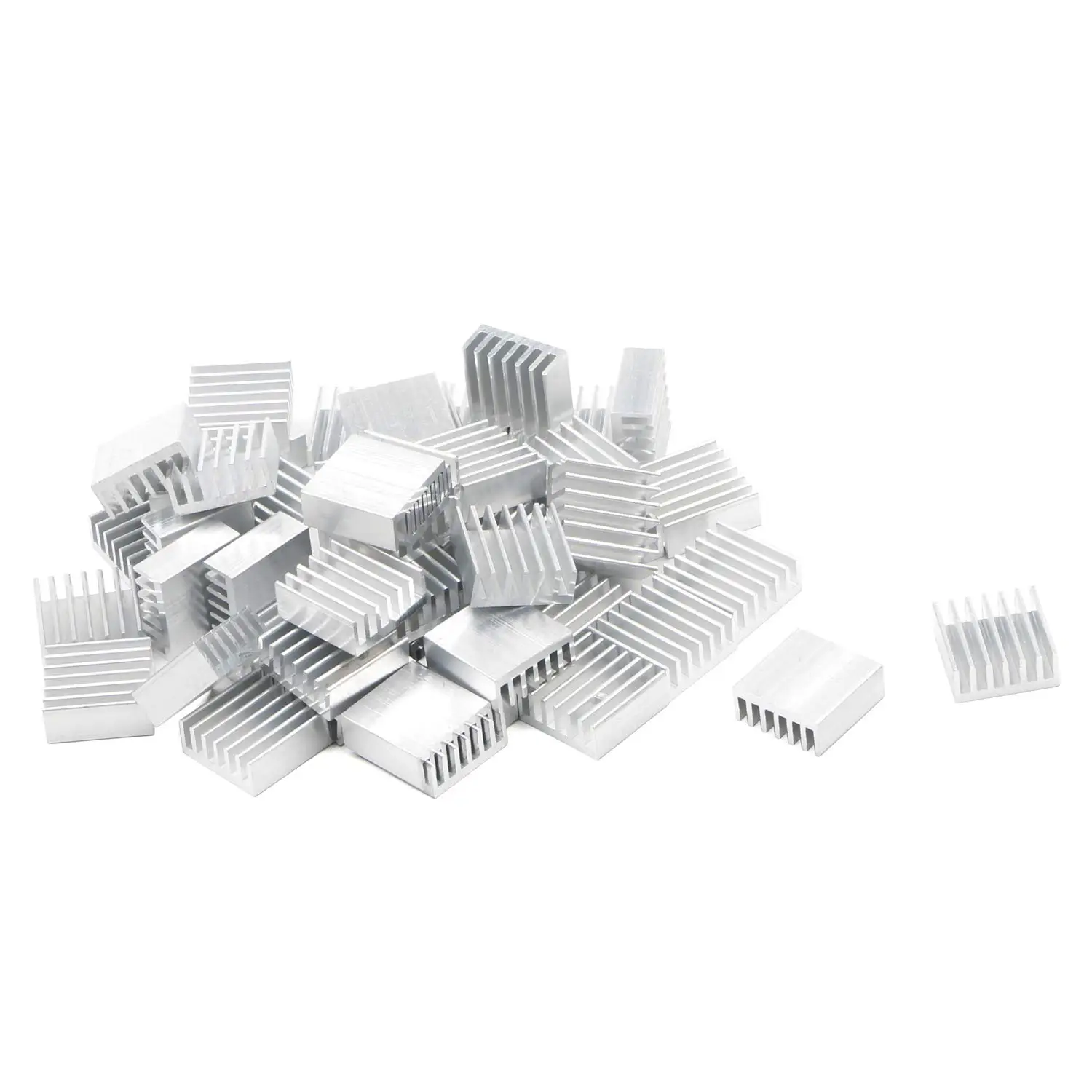 

10pcs 14mm Aluminum Heatsink Kit 14x14x10mm Adhesive Tape Mini Cooler Fins Heat Sink for Cooling VRM IC Chips VRAM VGA RAM