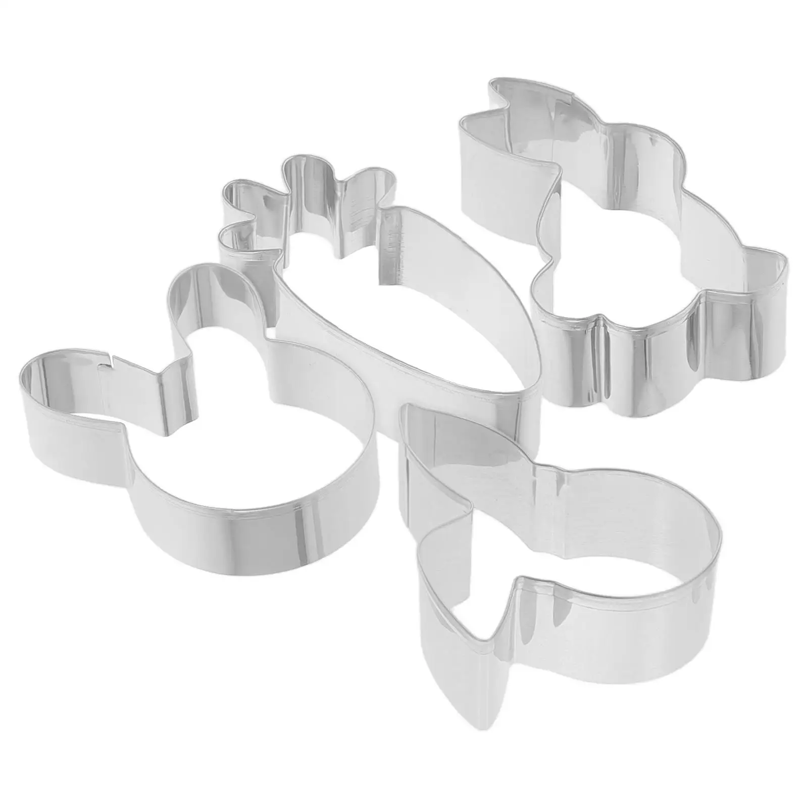 

4 Pcs Fondant Cutters Cookie Mold Easter Molds Cake Bunny Stainless Steel DIY Handmade