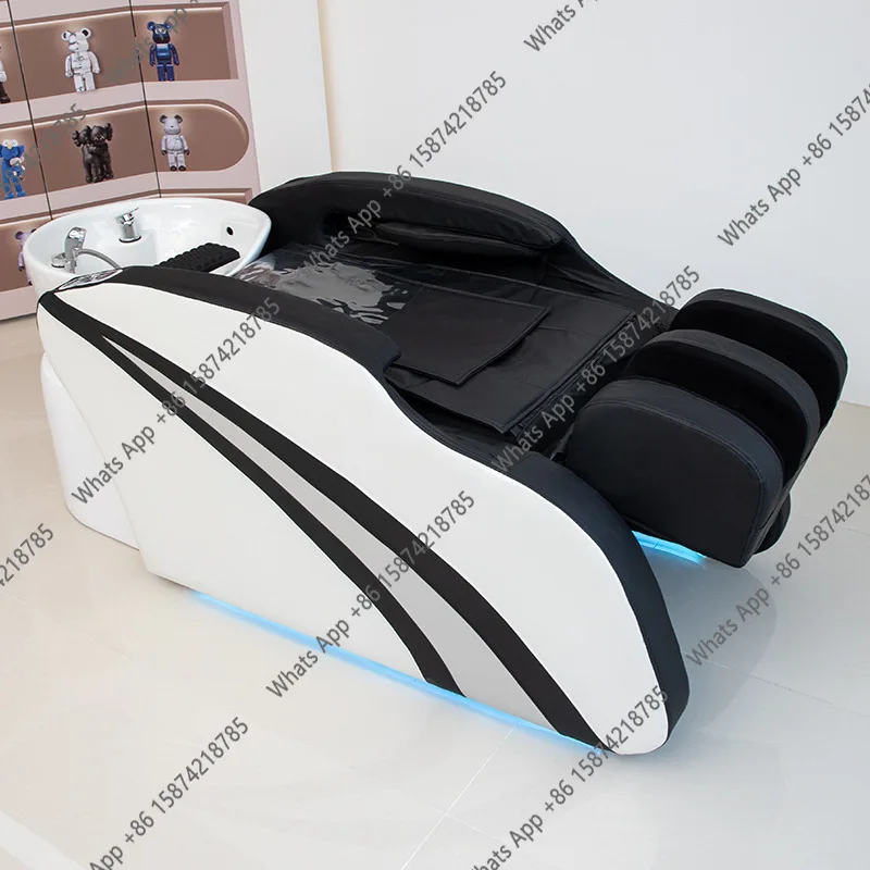 Kk Hair Salon Special Automatic Intelligent Electric Massage Bed Ceramic Deep Basin Hair Salon Flushing Bed