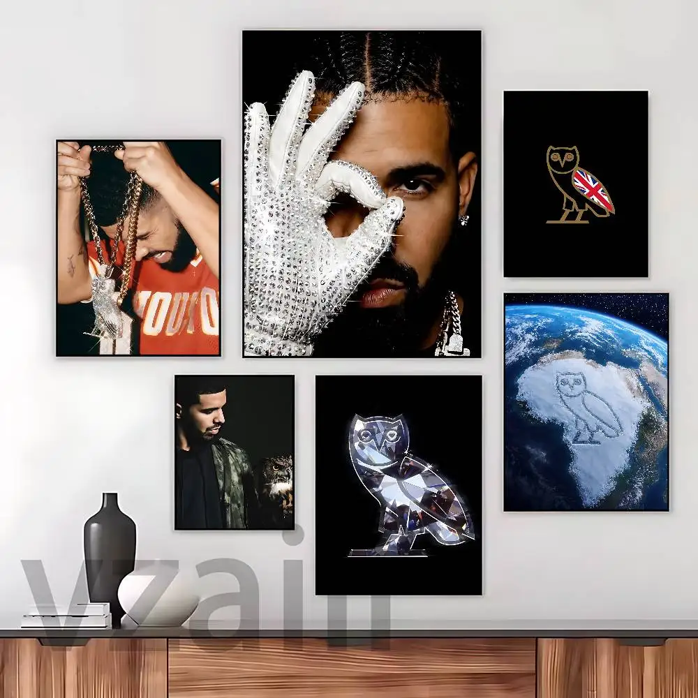 D-Drake O-OVO Poster Self-adhesive Art Waterproof Paper Sticker Coffee House Bar Room Wall Decor