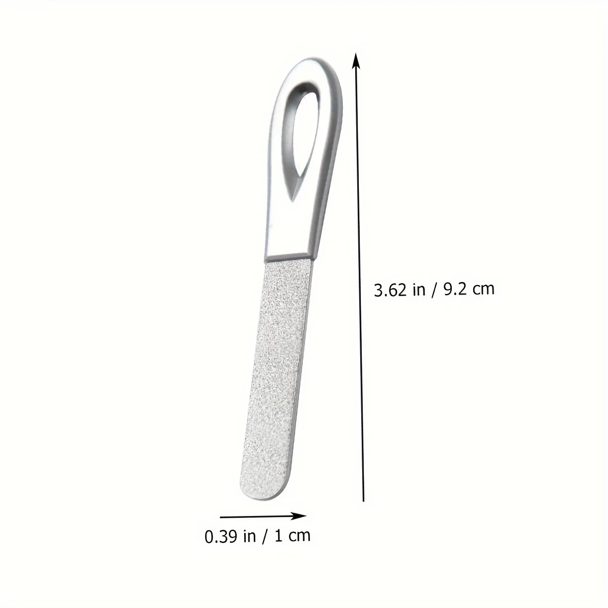 1 قطعة مبرد أظافر معدني مع حافظة، مبرد أظافر بسلسلة مفاتيح للأظافر الطبيعية، ملفات أظافر ماسية ذات طرف دائري من الفولاذ المقاوم للصدأ #6