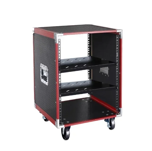 Heavy Duty 10U Touring Rack - All-in-One Mobile Cabinet for Amplifiers & Gear, Weather Resistant Flight Case