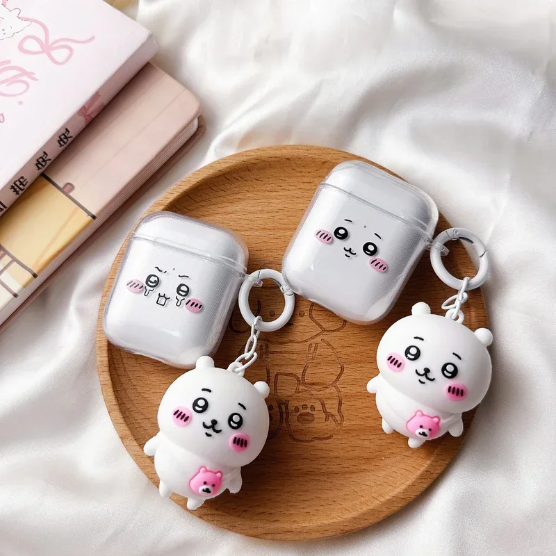 لطيف الكرتون Chiikawa حقيبة سماعة الاذن ل Airpods 1 2 3 4 برو 2 3 سماعة لاسلكية تعمل بالبلوتوث سماعة واقية غطاء واضح مع قلادة